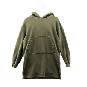7 For All Mankind Oversized Sweatshirt Womens XS Green Hoodie Dress Longline